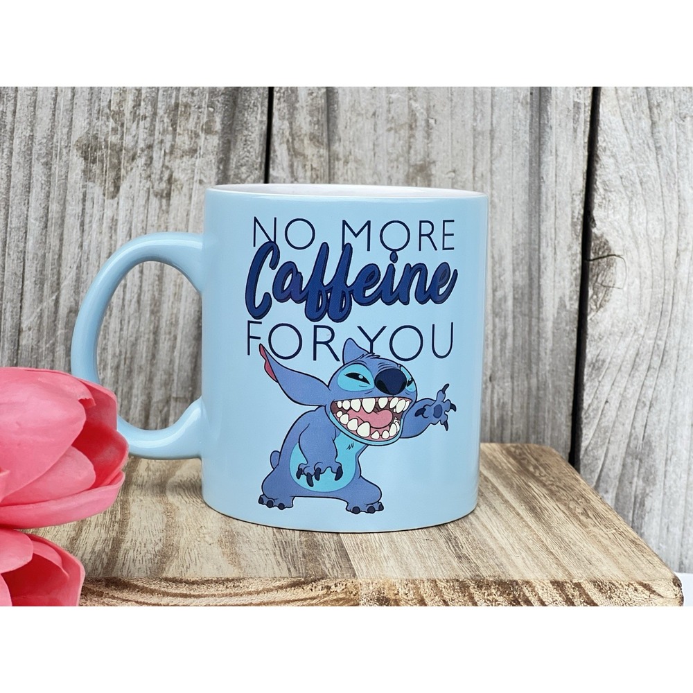 Stitch Ceramic Mug No More Caffeine For You Disney 14 Oz